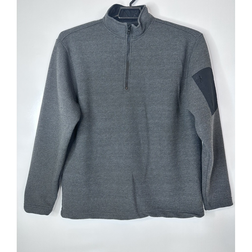 Orvis Quarter Zip Pullover Mens Large Gray Fleece Jacket Sporting Traditions